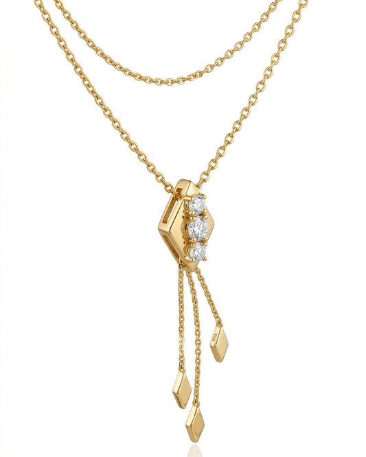 Crystal Cascade Layer Necklace