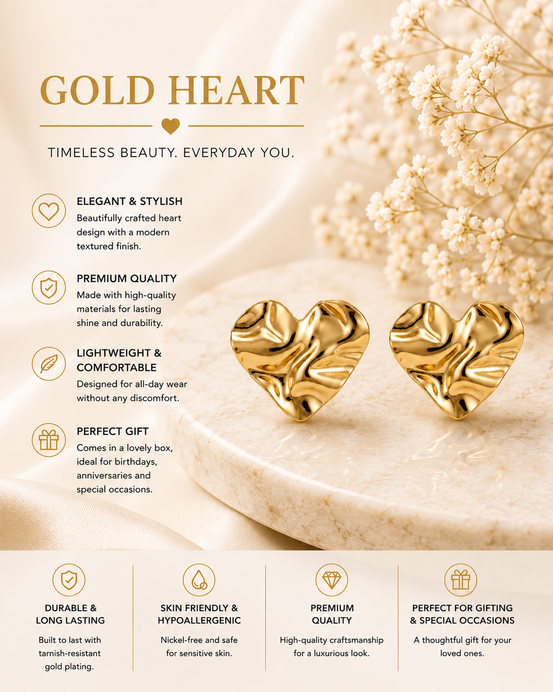 Golden Ripple Heart
