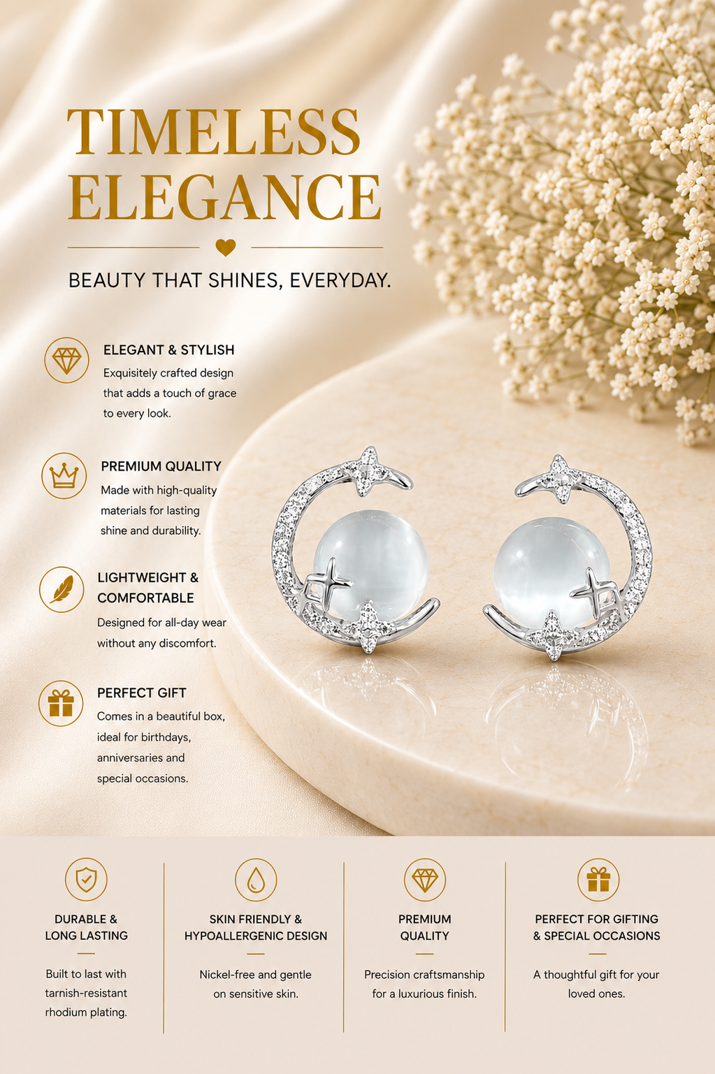 Moon Pearl stud