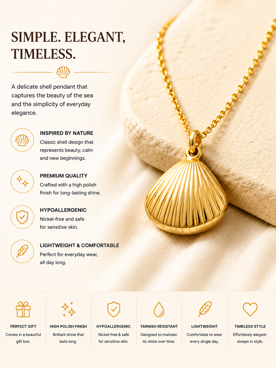 Golden shell Necklace