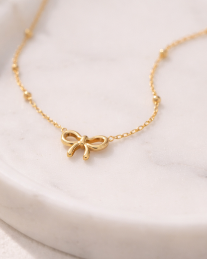 Golden Bow Necklace