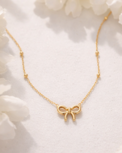 Golden Bow Necklace
