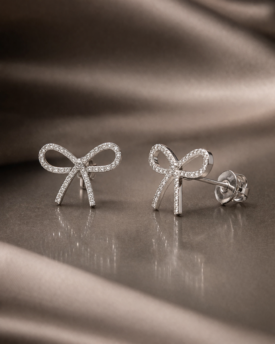 Silver Ribbon Earrings