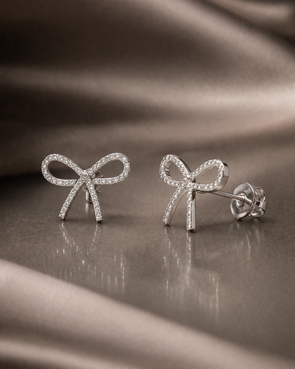 Silver Ribbon Earrings