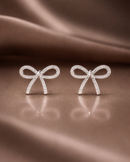 Silver Ribbon Earrings