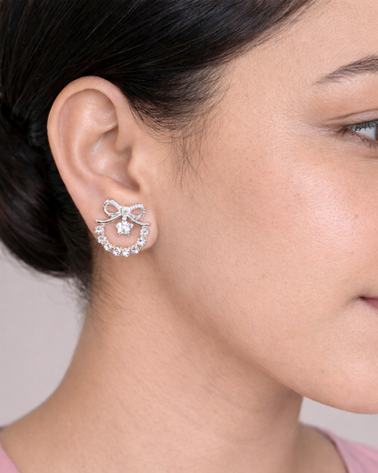 Princess Bow Spark Studs(Silver)