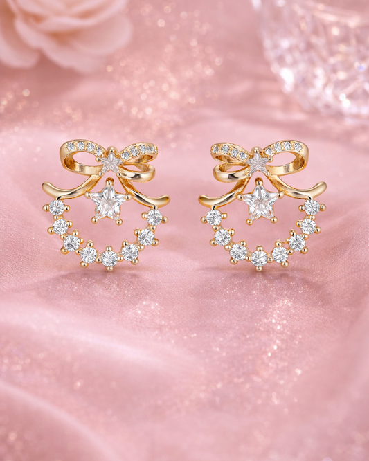Princess Bow Spark Studs (Golden)