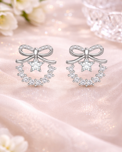Princess Bow Spark Studs(Silver)