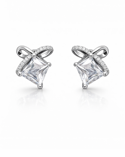 Crystal Bow Charm Stud