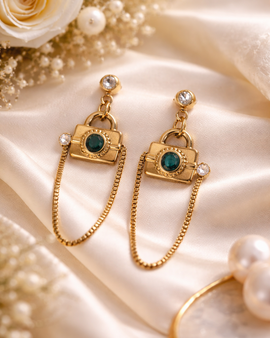 Lock  Drop Earrings