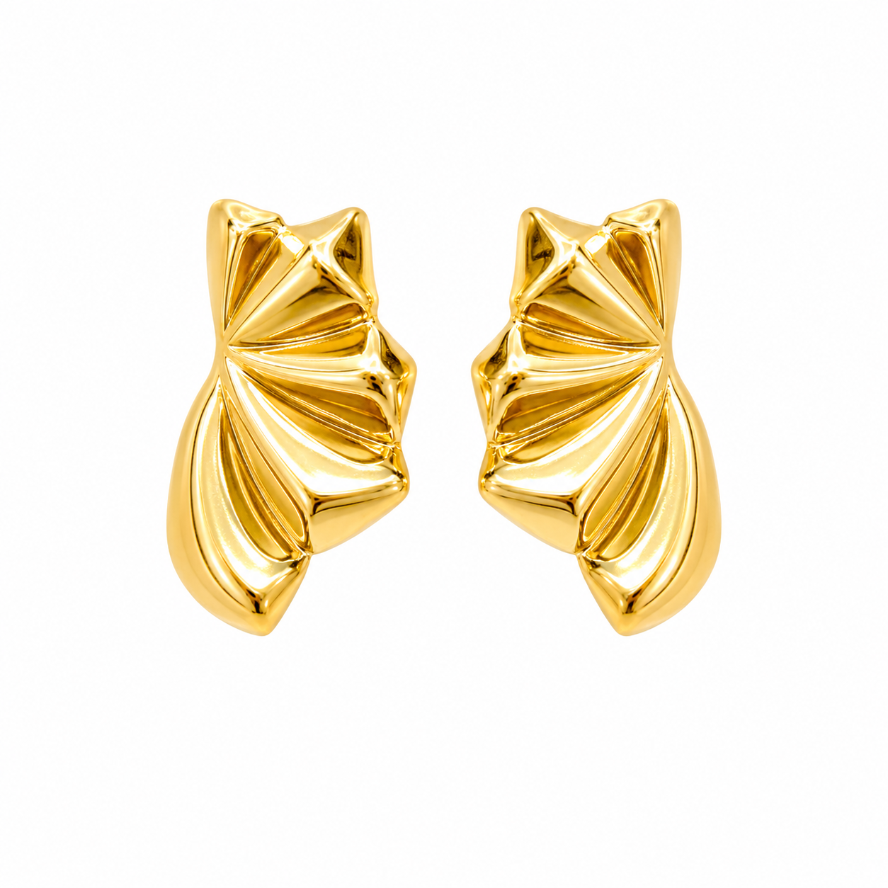 Golden Flame Leaf stud