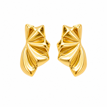 Golden Flame Leaf stud