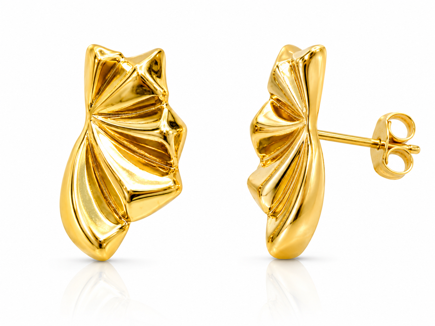 Golden Flame Leaf stud