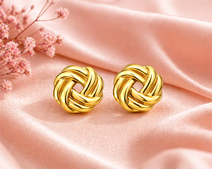 Golden Knot Stud Earrings