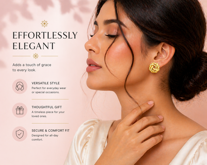 Golden Knot Stud Earrings