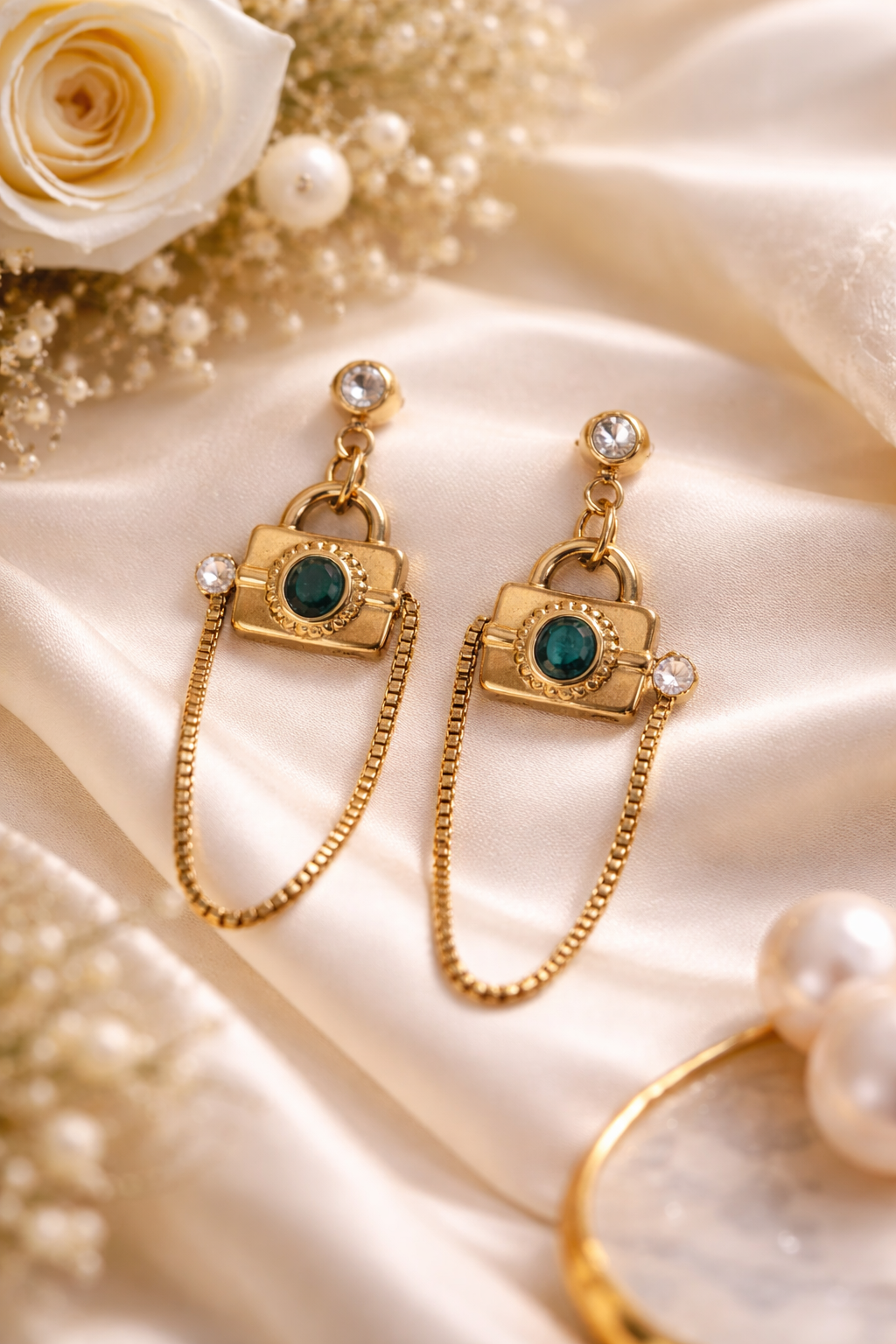 Lock  Drop Earrings