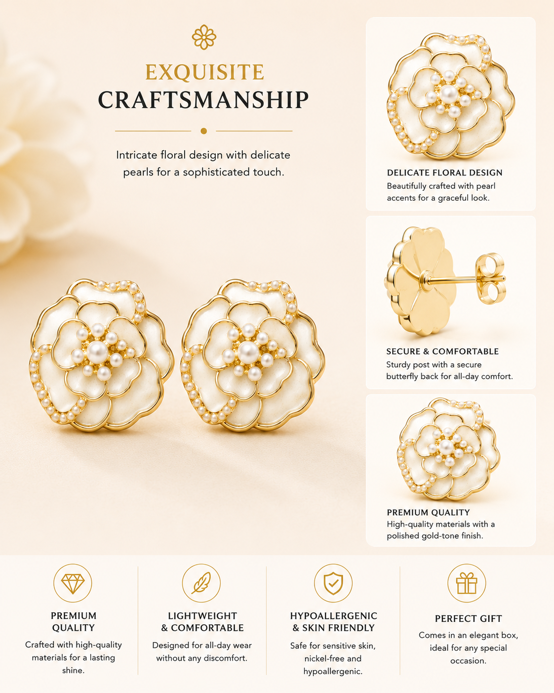 Flora Pearl Studs