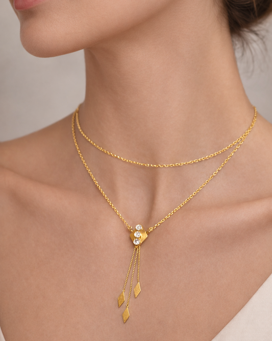 Crystal Cascade Layer Necklace