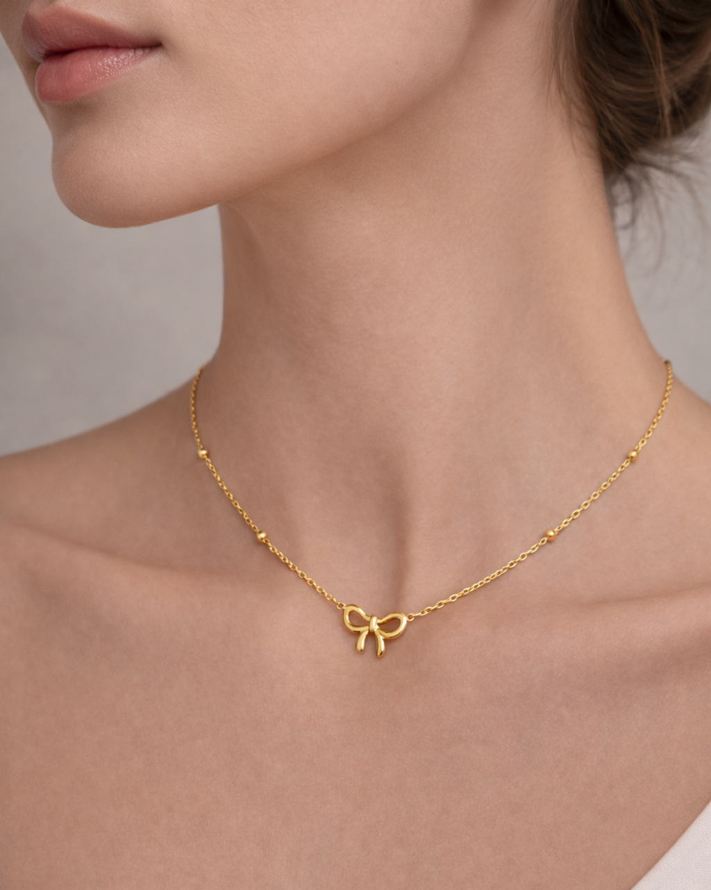 Golden Bow Necklace