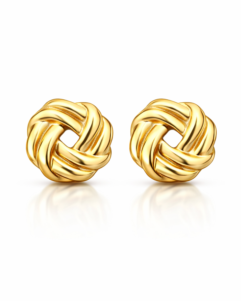Golden Knot Stud Earrings