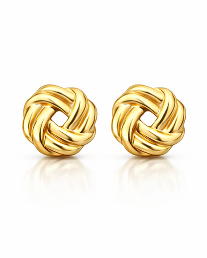 Golden Knot Stud Earrings