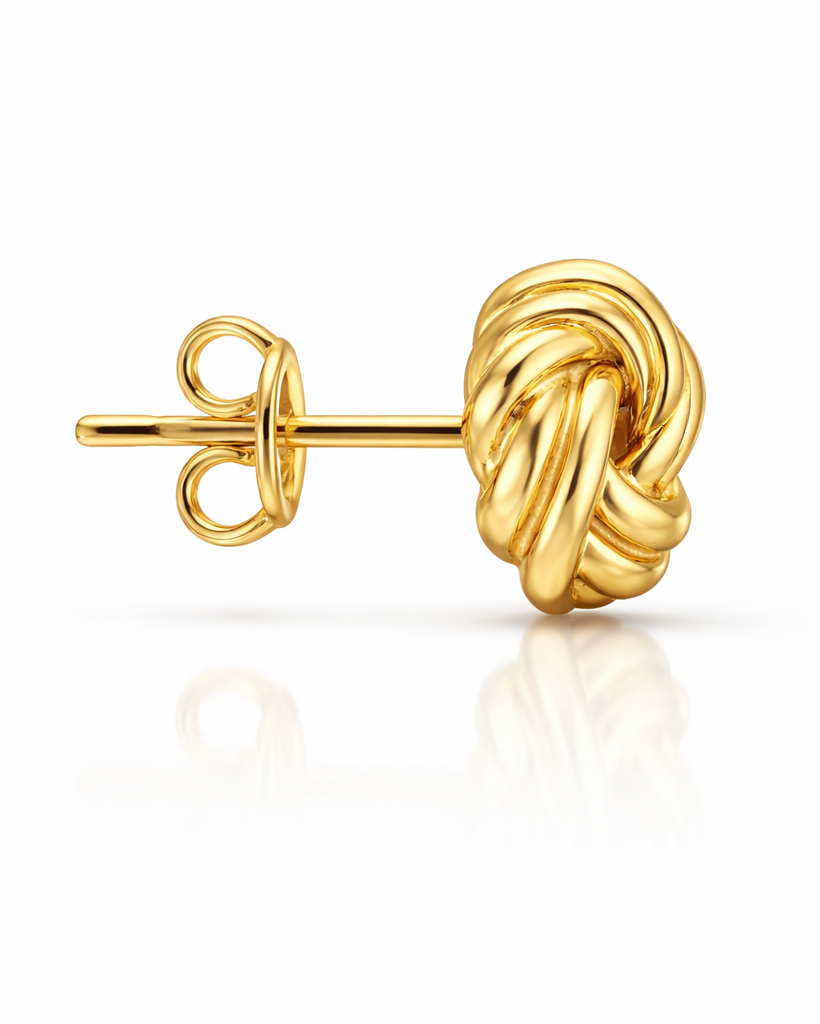 Golden Knot Stud Earrings