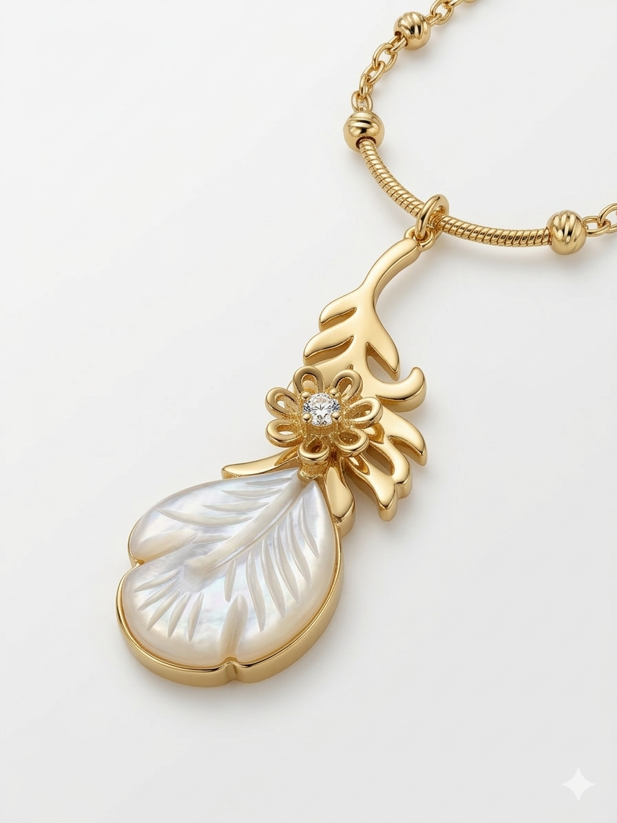 Golden Leaf Bloom Necklace