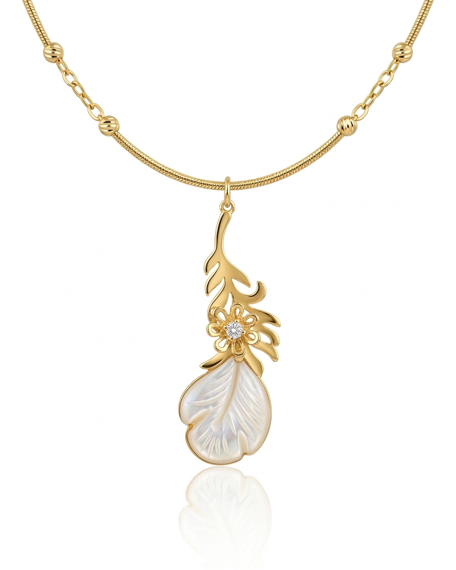 Golden Leaf Bloom Necklace