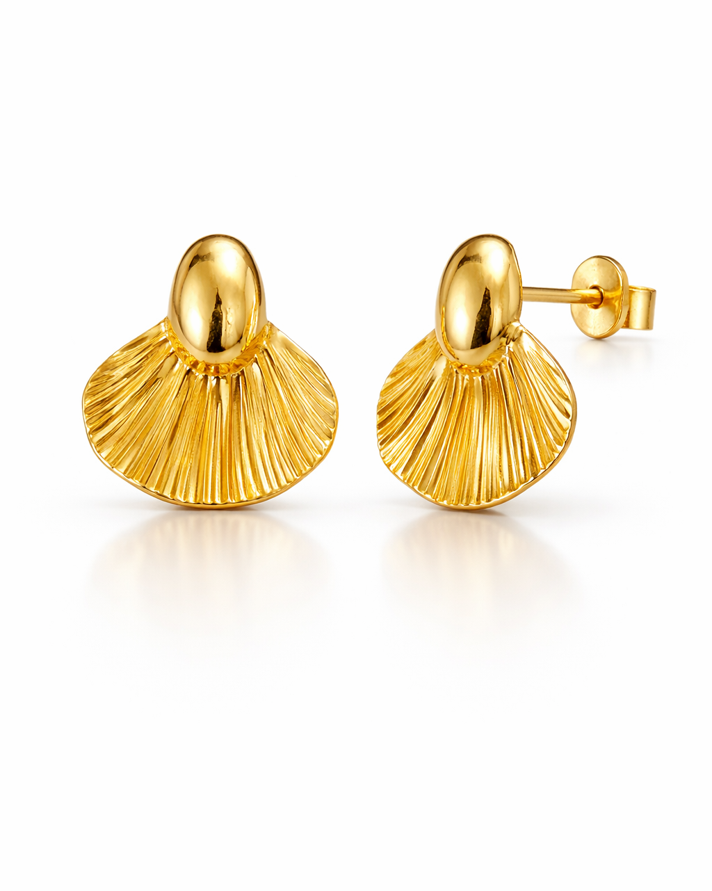 Golden Sea shell studs