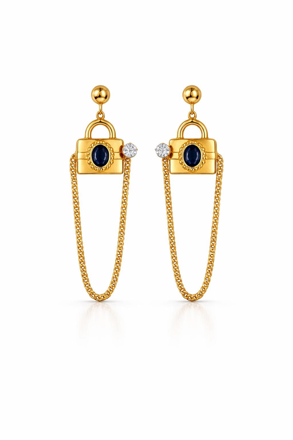 Lock  Drop Earrings