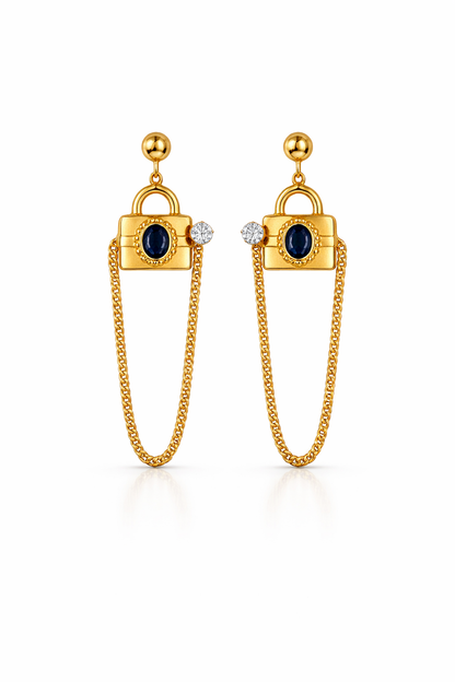 Lock  Drop Earrings