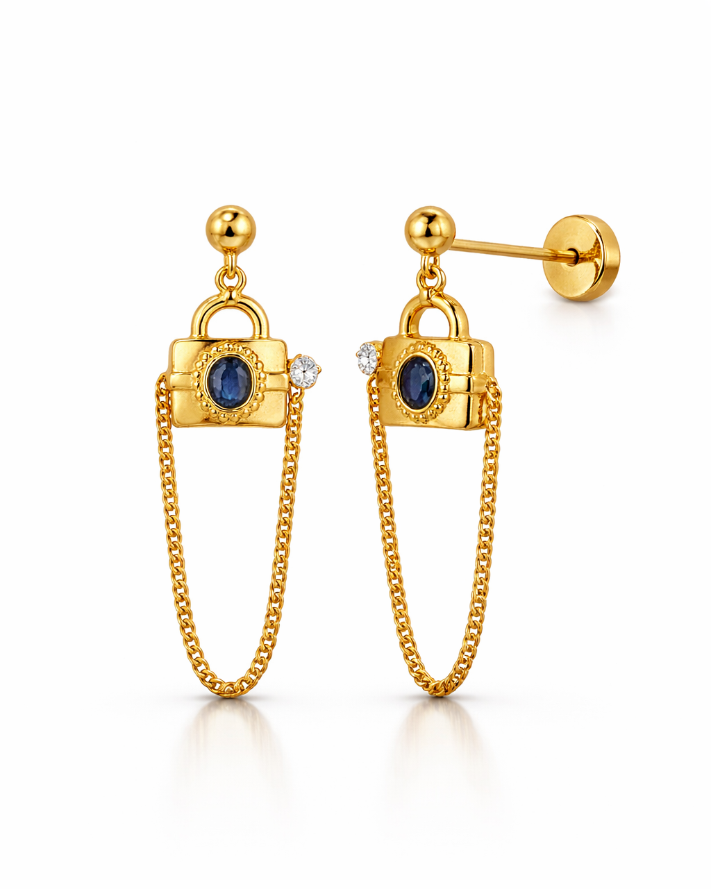 Lock  Drop Earrings