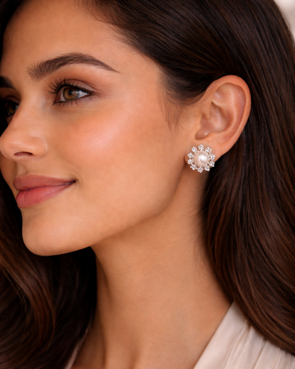 Pearl Sunburst Earrings