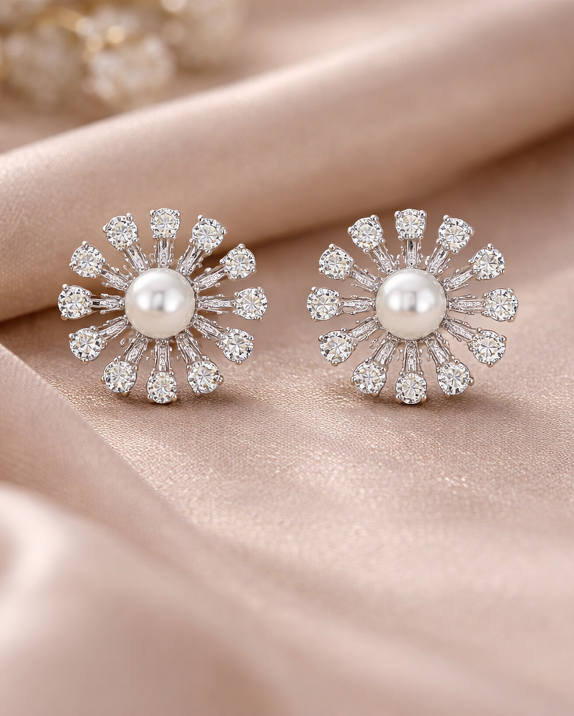Pearl Sunburst Earrings