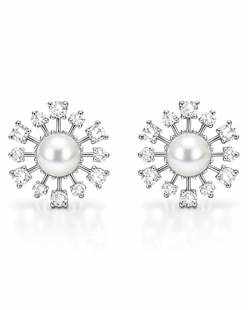Pearl Sunburst Earrings