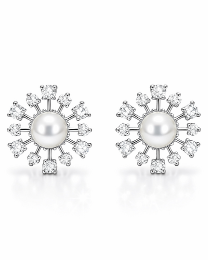 Pearl Sunburst Earrings