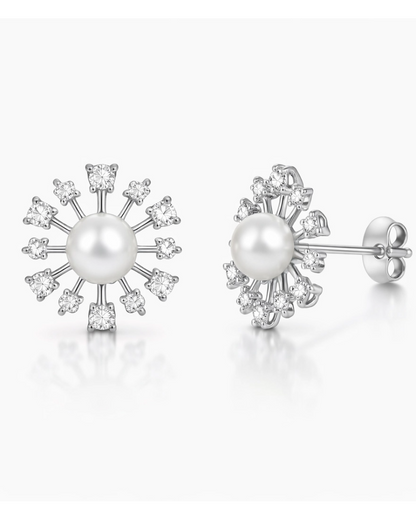 Pearl Sunburst Earrings