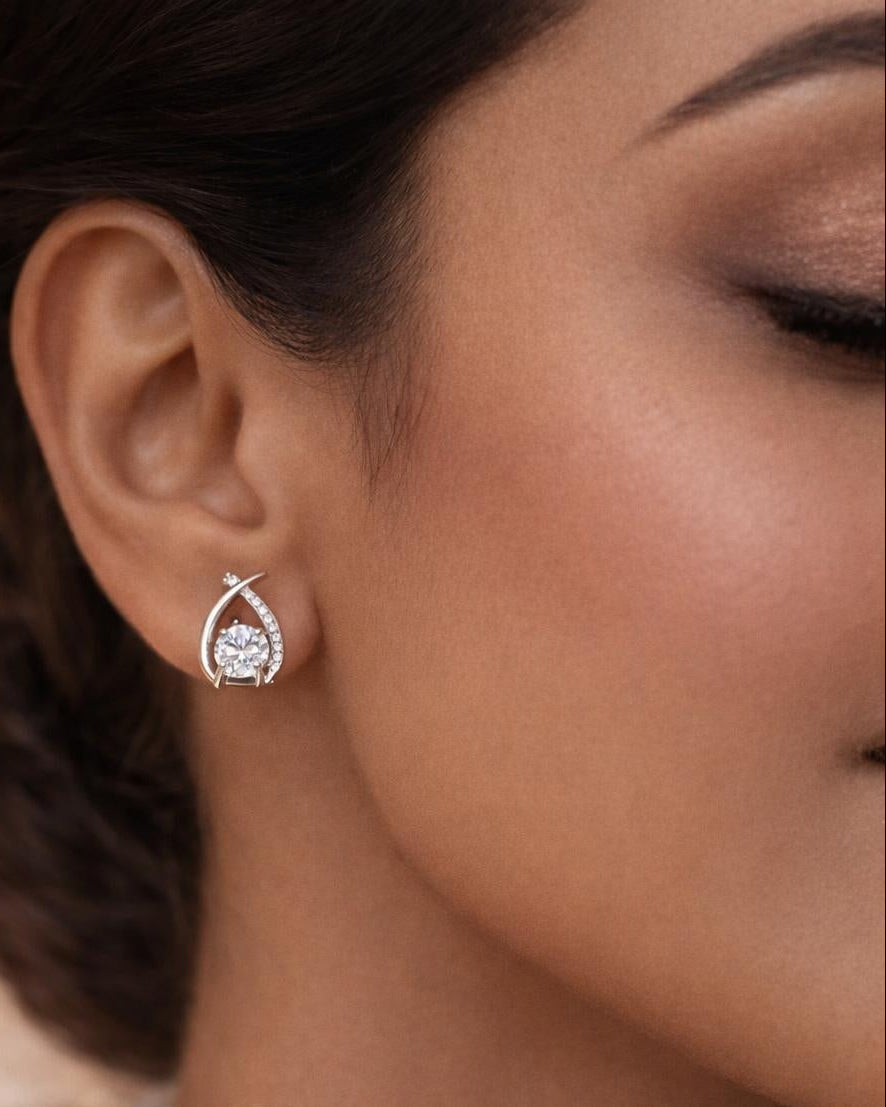 Solitaire Cross Earrings