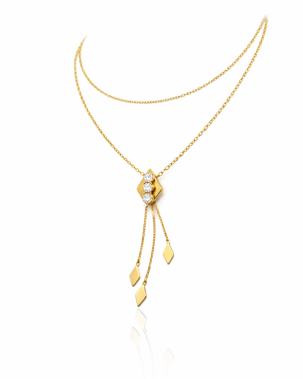 Crystal Cascade Layer Necklace
