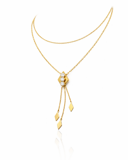 Crystal Cascade Layer Necklace