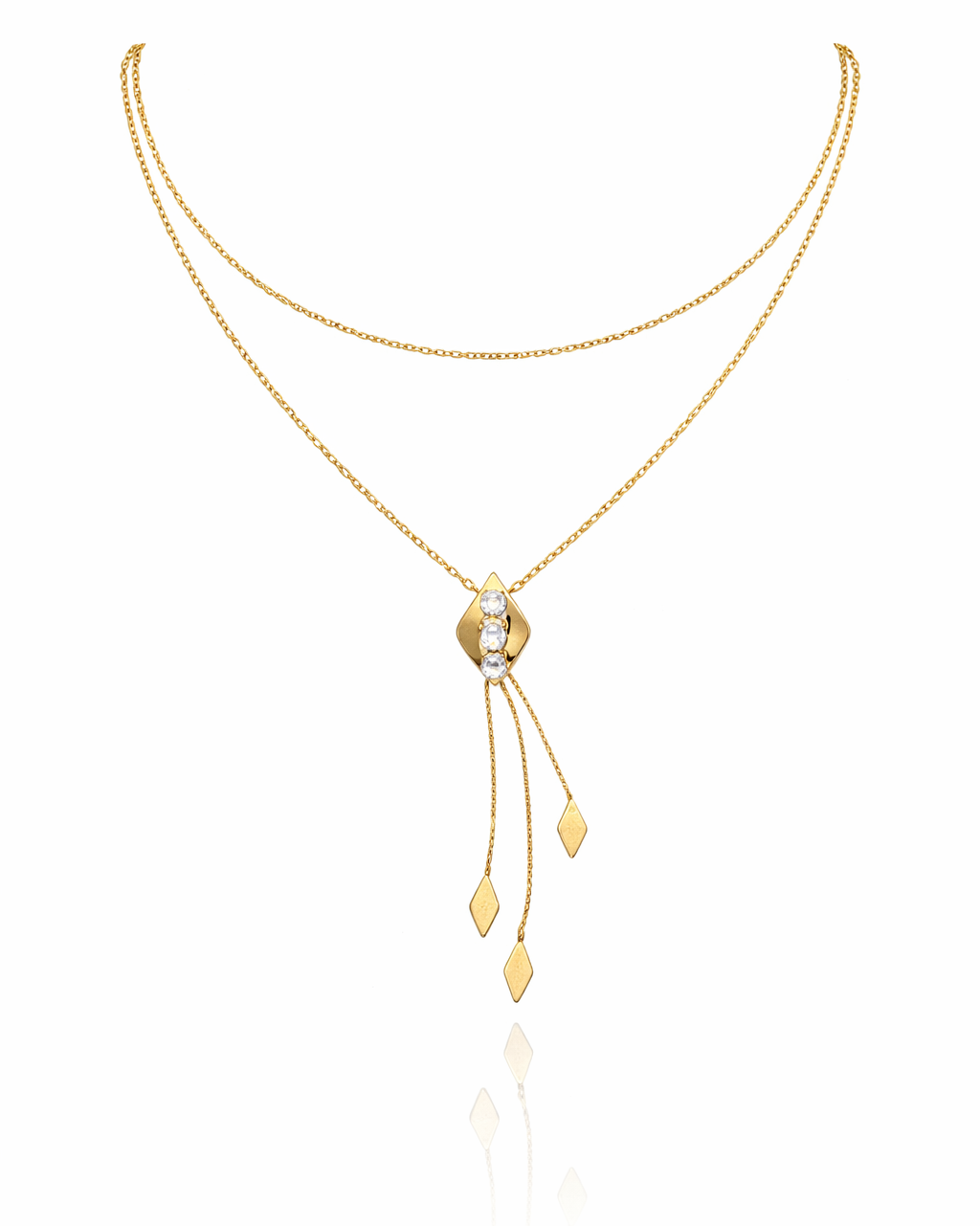 Crystal Cascade Layer Necklace
