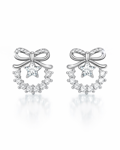 Princess Bow Spark Studs(Silver)