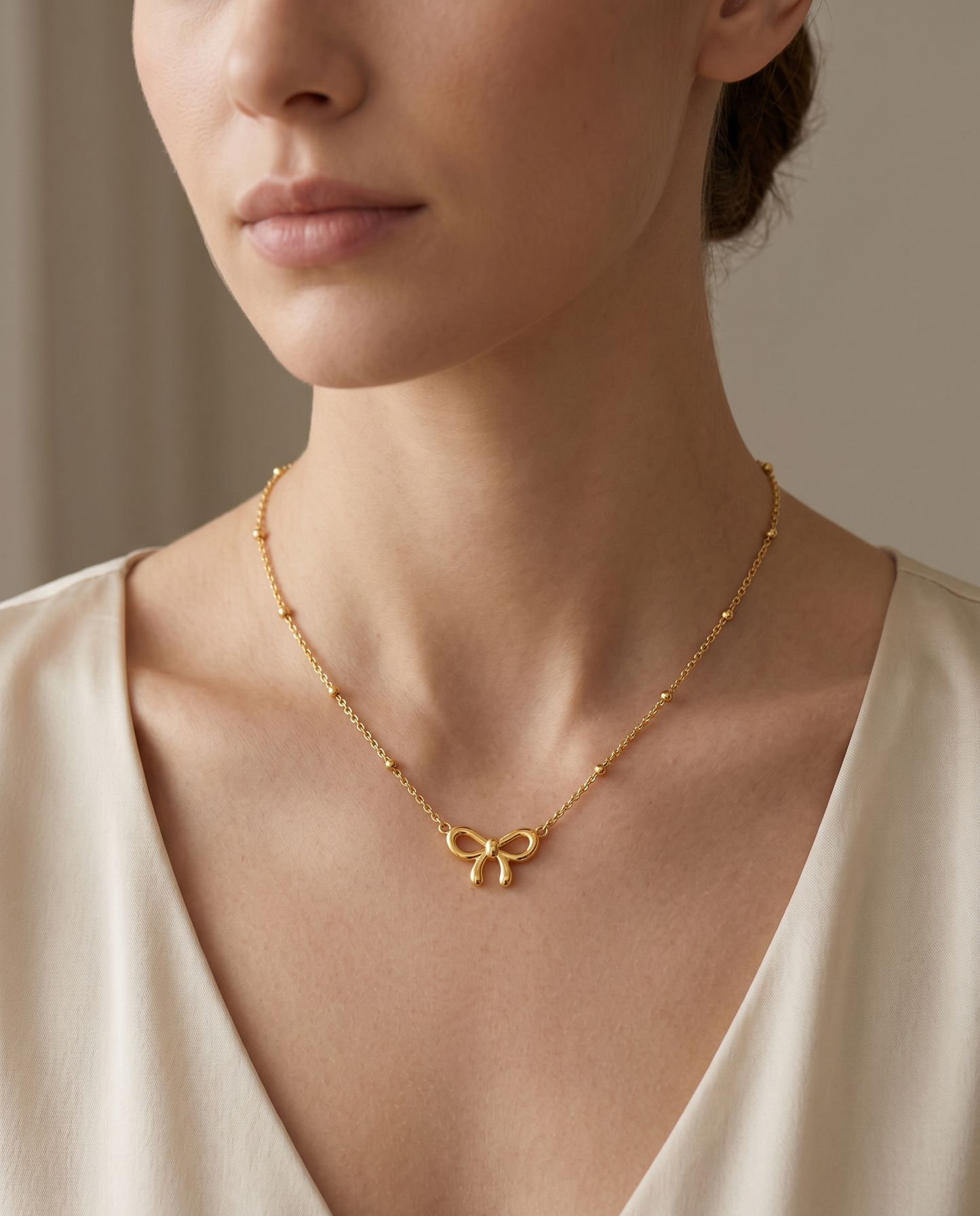 Golden Bow Necklace