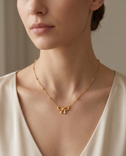 Golden Bow Necklace